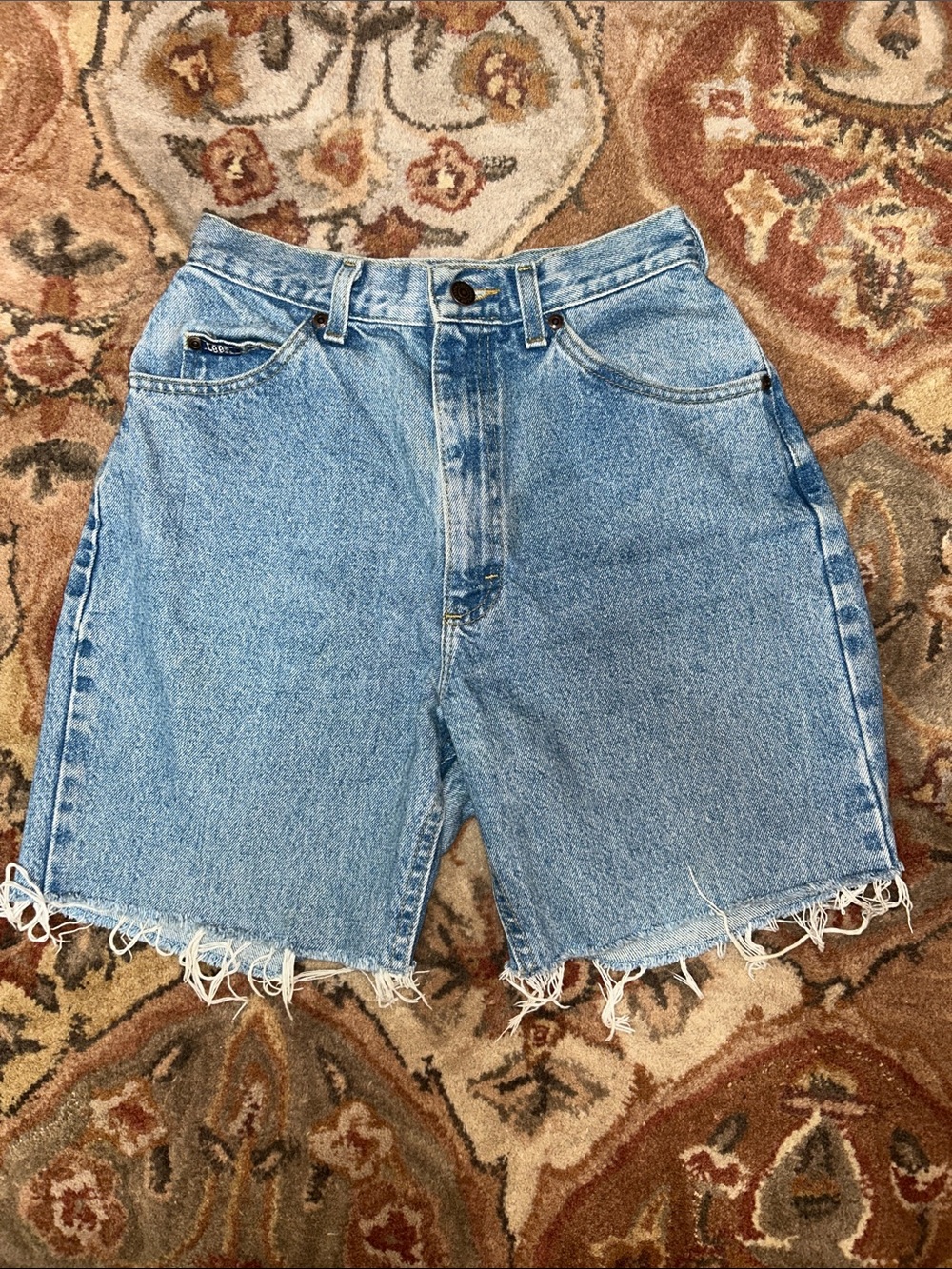 Vintage Lee High-Waist Denim Cutoff Bermuda Shorts